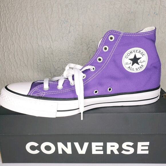 Converse Mens Size 12 All Star Chuck Taylor Hi High Top Sneaker Electric Purple - Picture 1 of 6